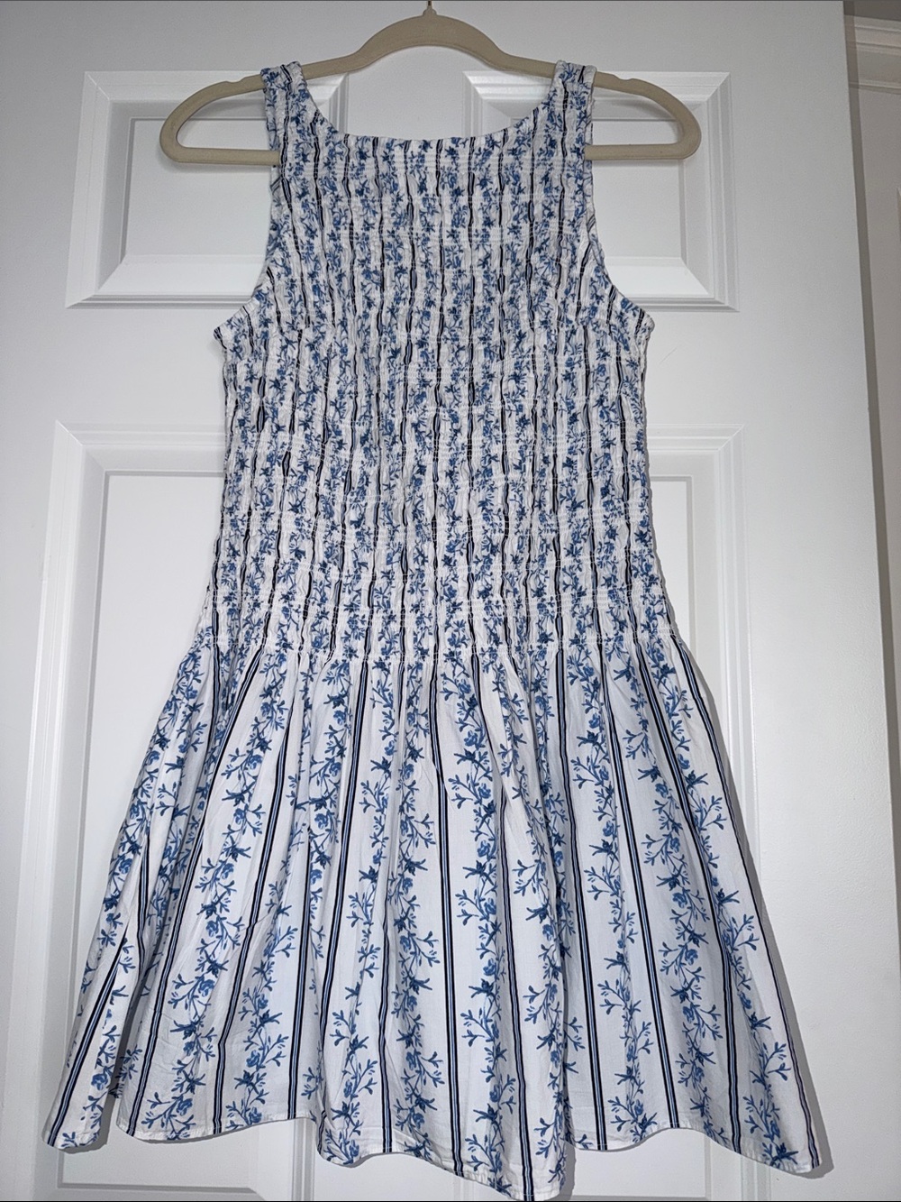 H&M Blue Floral Stripe Sundress